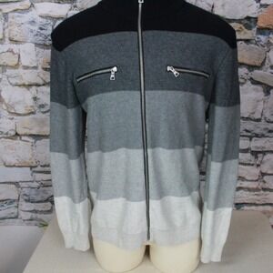 INC INTERNATIONAL Concepts Men's Sweater Zip Cardigan Black Gray Beige Cotton XL